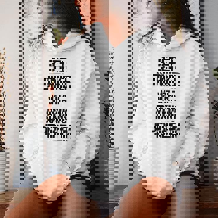 Beer Drinker With A Boxing Problem おもしろワークアウトボクサー 長袖tシャツ レディースパーカー 彼女への贈り物