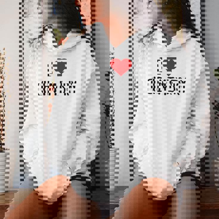 化学、化学が好き、化学の先生 化学実験技師、プレゼント、男性女性子供 I Love Chemistry レディースパーカー 彼女への贈り物