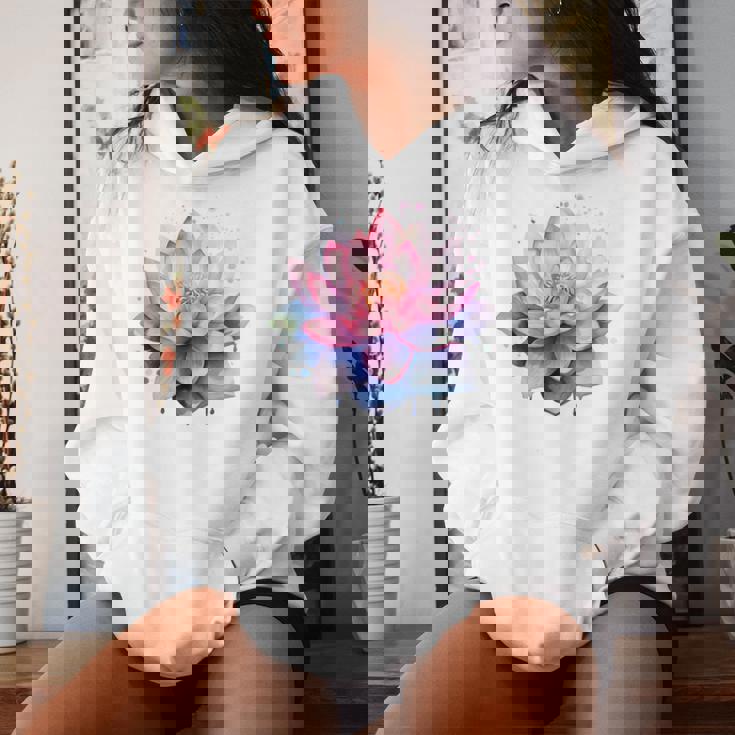 蓮の花 ユリパッド、自然、花、ビューティーアート レディースパーカー 彼女への贈り物