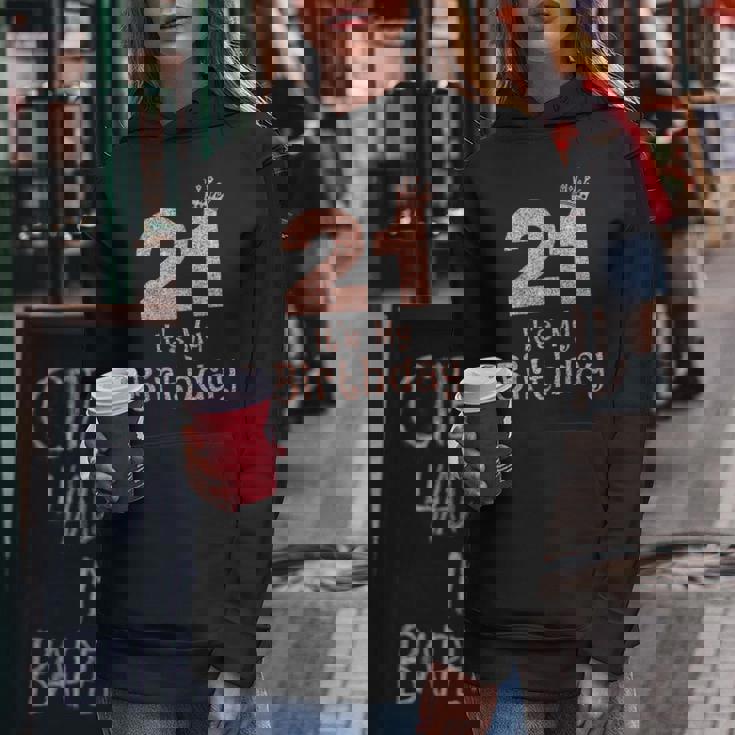 21 It's My Birthday 21歳 Happy 21歳の誕生日 女の子 レディースパーカー 面白い贈り物