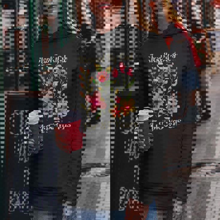 85歳 神様の祝福 かわいい庭の花 85歳の誕生日 長袖tシャツ レディースパーカー 面白い贈り物