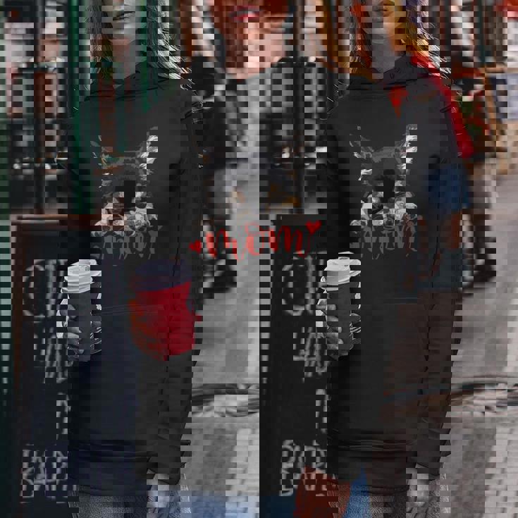 Chihuahua Mom The Dog Mother Chiwawa ブラック&タン チワワ 長袖tシャツ レディースパーカー 面白い贈り物