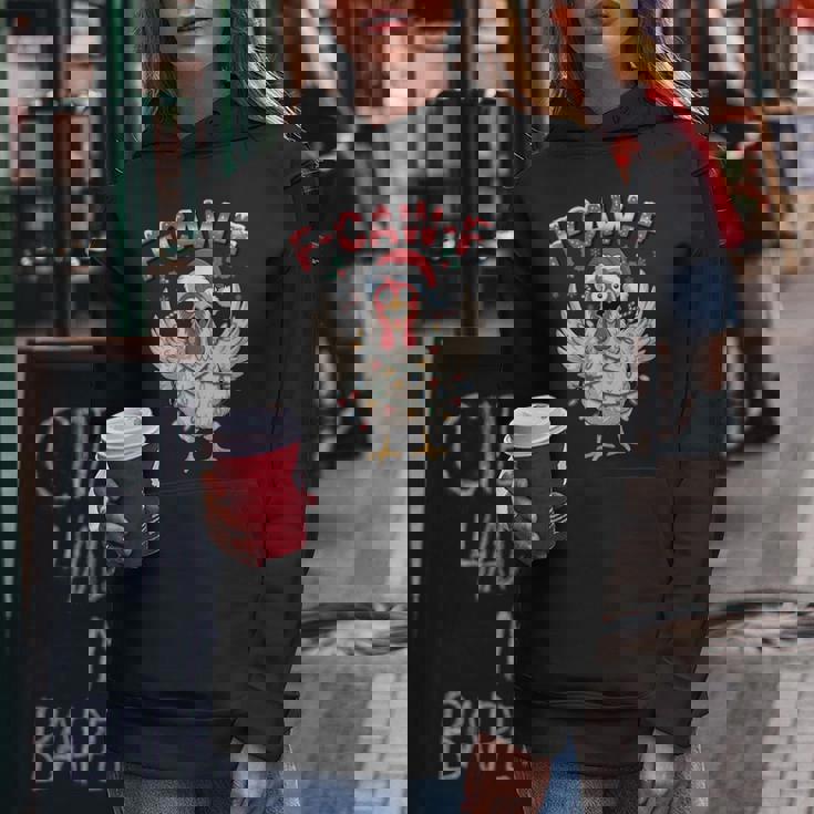 F Caw F Chicken Christmas Lights Santa Xmas Chicken Women Hoodie Personalized Gifts