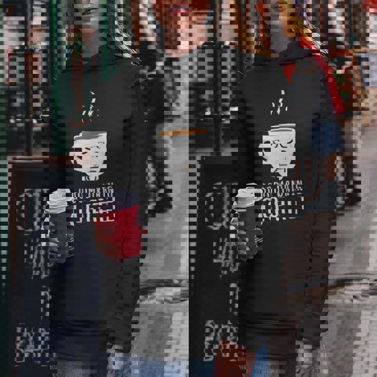 Good Morning Coffee-疲れた人のためのカフェイン レディースパーカー 面白い贈り物