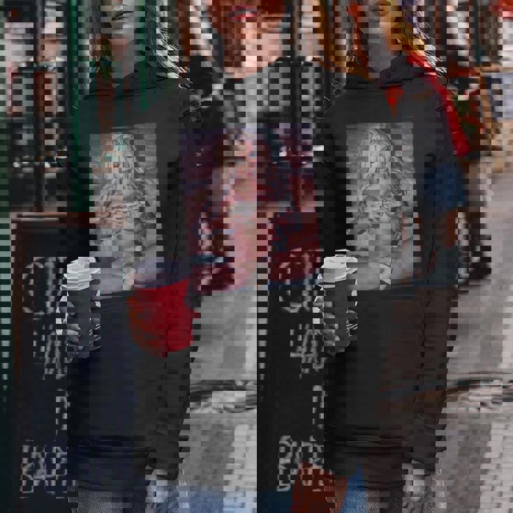 Hot Girl On ピストルを持つ少女 レディースパーカー 面白い贈り物