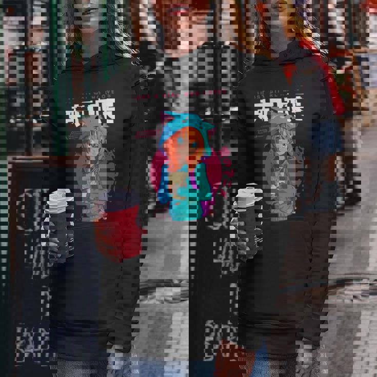 Just A Girl Loves アニメ ラーメン スケッチ オタク少女アニメ 長袖tシャツ レディースパーカー 面白い贈り物