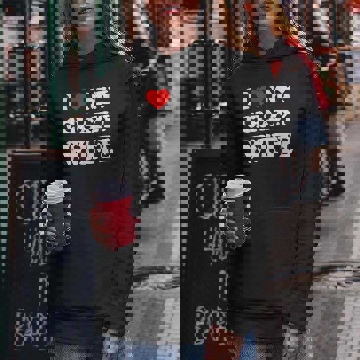 I Love My Crazy Wife レディースパーカー 面白い贈り物