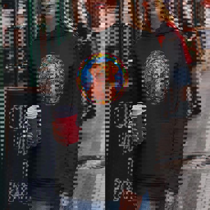 Novacotia Duck Tolling Retriever Toller Dog ステンドグラス レディースパーカー 面白い贈り物