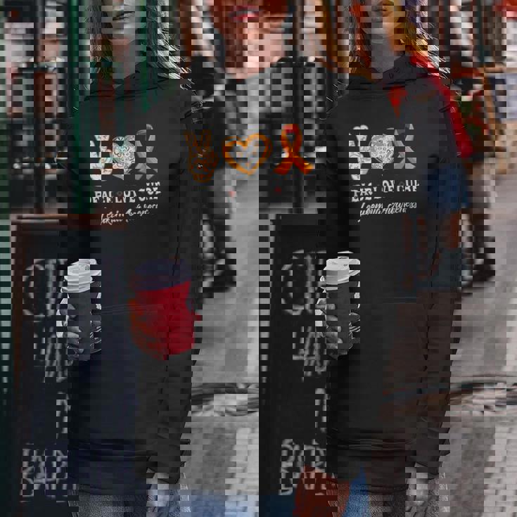 Peace Love Cure 白血病 意識啓発 男性 女性 子供 白血病 レディースパーカー 面白い贈り物