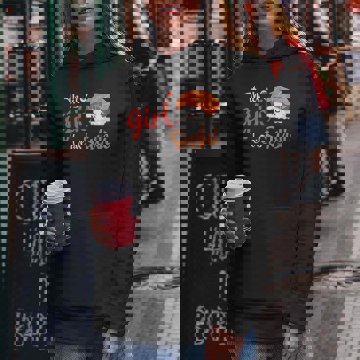 This Girl Lovesushi かわいい フェミニン 食べ物 引用アート レディースパーカー 面白い贈り物