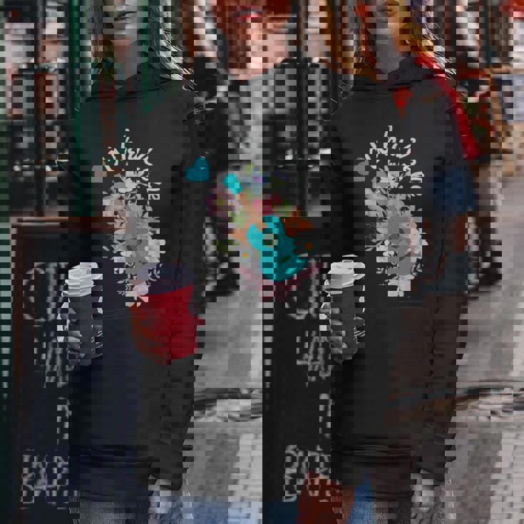 ウクレレギフト 70年代の花のウクレレ奏者 レディースパーカー 面白い贈り物