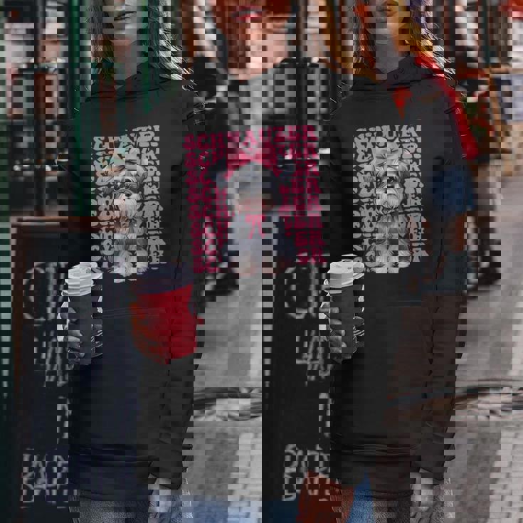 コケット リボン シュナウザー 女の子 犬 ママ 母の日 ピンク レディースパーカー 面白い贈り物