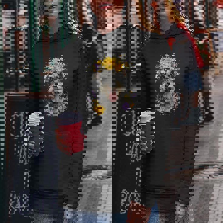 シュナウザー ママ 犬好き 母の日 レトロ 花 レディースパーカー 面白い贈り物