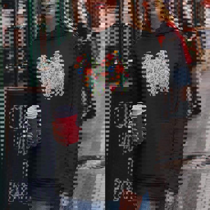 チャウチャウ 水彩 花 デザイン レディースパーカー 面白い贈り物