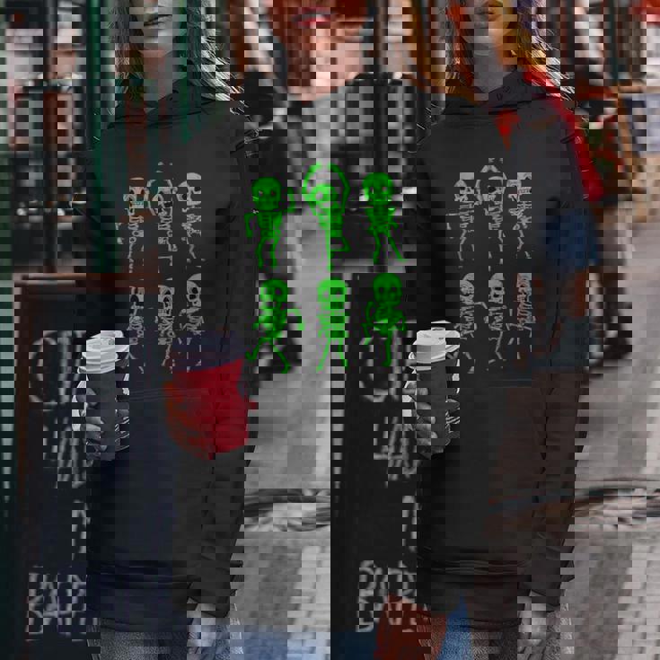 ハロウィン ダンシングスケルトン グリーン 不気味な男の子 女の子 キッズ レディースパーカー 面白い贈り物