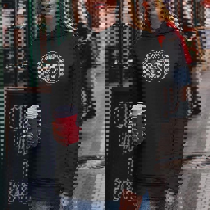 フットボール選手 57 Football Mom Dad ジャージ 57 代表チーム。 レディースパーカー 面白い贈り物