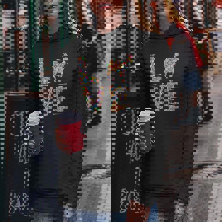 ヤギの動物愛の花 レディースパーカー 面白い贈り物