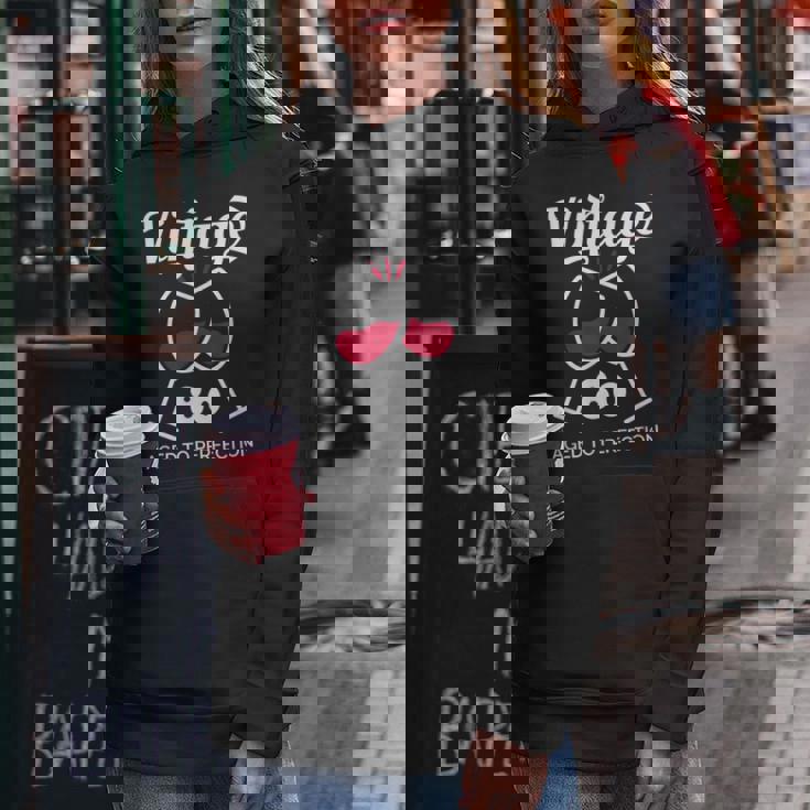 傘寿祝い ワイン好き 酒好き 父 母 男性 女性 80歳お祝いintage Aged To Perfection レディースパーカー 面白い贈り物