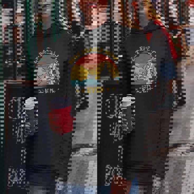 史上最高のビーグルママ ヴィンテージレトロデザイン 子犬犬のお母さん ビーグル犬のオーナーギフトのアイデア Mom レディースパーカー 面白い贈り物