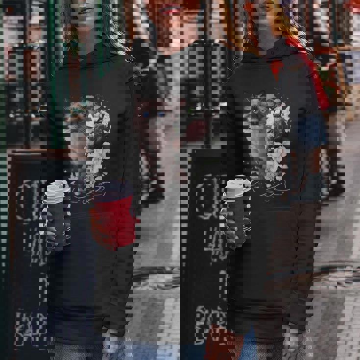 花とシャム猫、ヴィンテージ感、花柄シャム猫 レディースパーカー 面白い贈り物