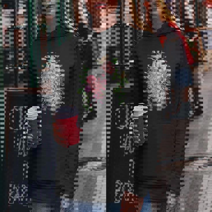 花の解剖学 人間の心とバラ、ボタニカルハート レディースパーカー 面白い贈り物