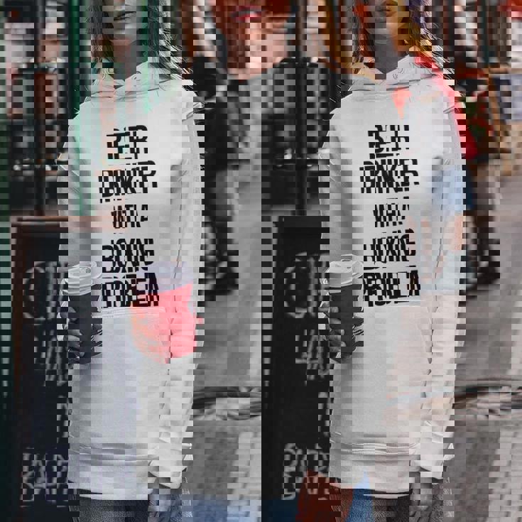 Beer Drinker With A Boxing Problem おもしろワークアウトボクサー 長袖tシャツ レディースパーカー 面白い贈り物