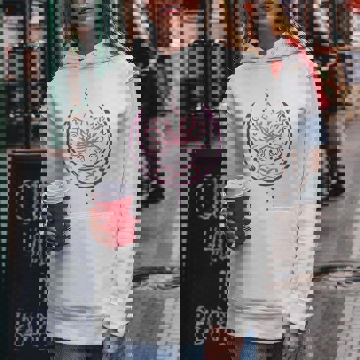 月と無限のシンボルの蓮 ヨガと禅 蓮の花 レディースパーカー 面白い贈り物