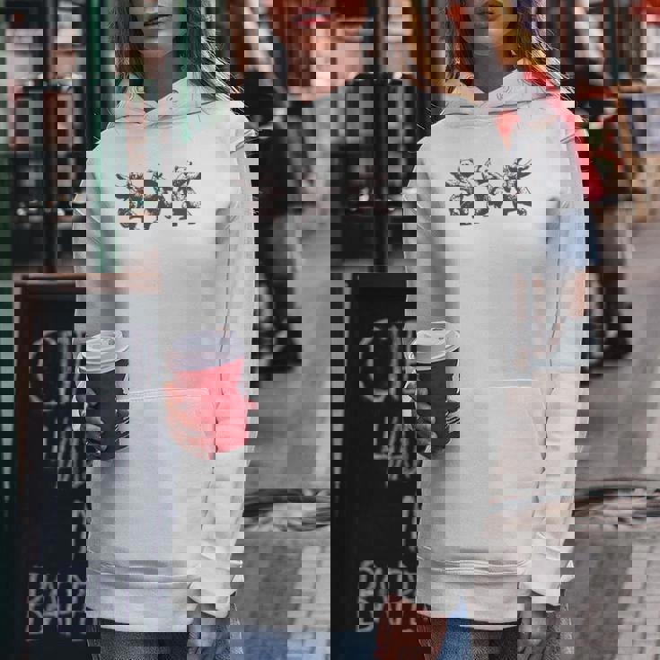 面白いクマのダンスグラフィック。動物愛好家、男性、女性、子供用。 レディースパーカー 面白い贈り物