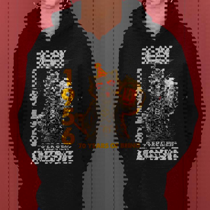 70Th Birthday Raccoon Beer May 1956Intage 70 Years Old レディースパーカー