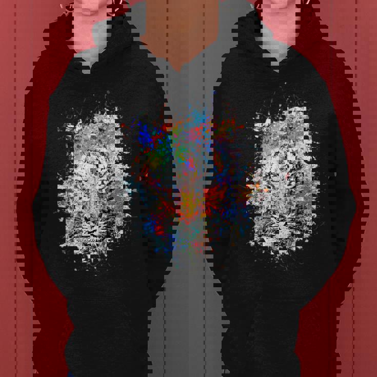 Beelegant 加熱虎 水彩画 面白い虎 レディースパーカー