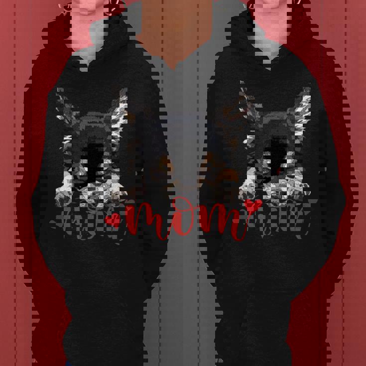 Chihuahua Mom The Dog Mother Chiwawa ブラック&タン チワワ 長袖tシャツ レディースパーカー