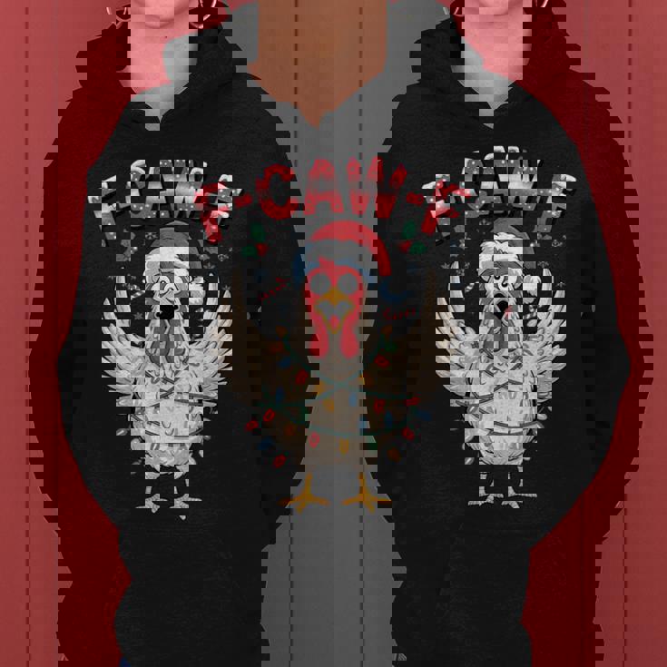 F Caw F Chicken Christmas Lights Santa Xmas Chicken Women Hoodie