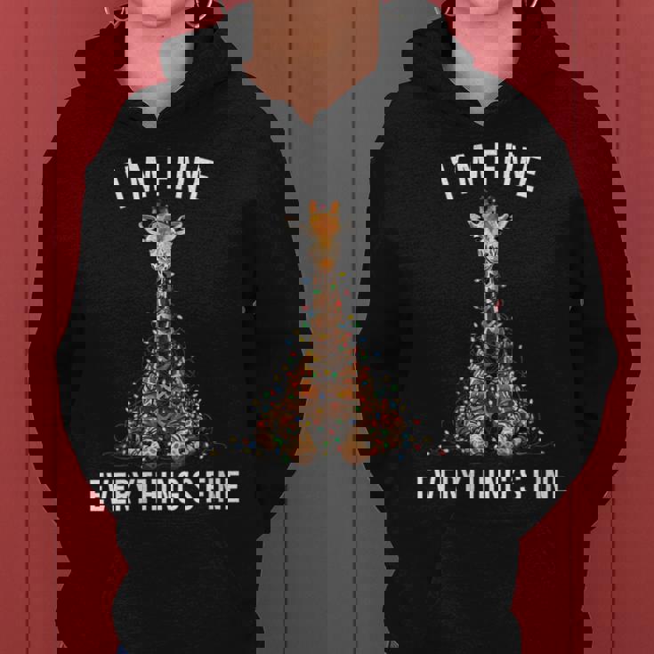 Giraffe Christmas I'm Fine Everything Is Fine Wildlife Women's Hoodie Giraffe Christmas I'm Fine Everything Is Fine Wildlife Women's Hoodie