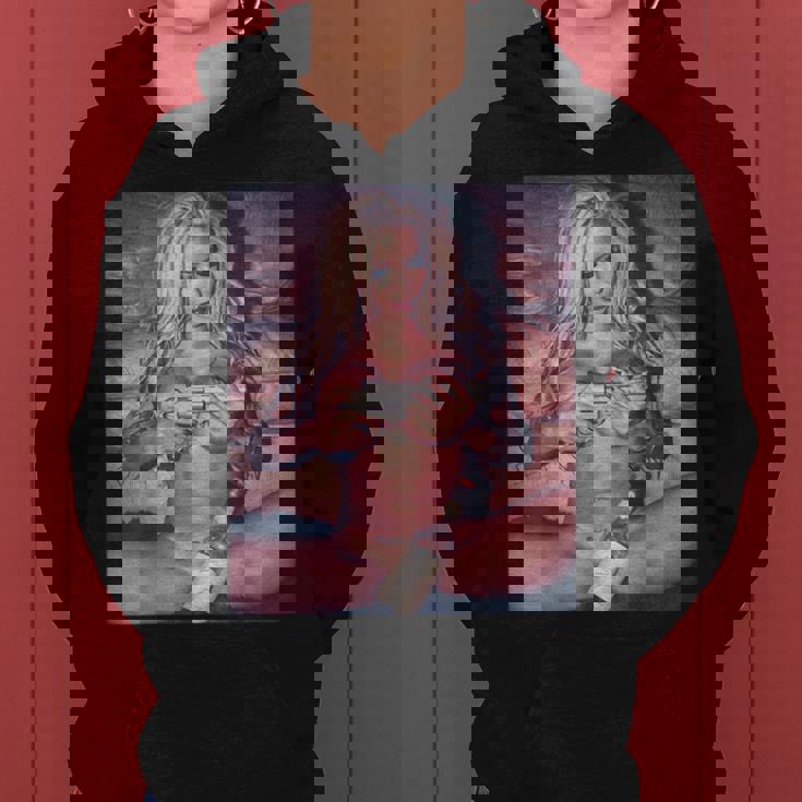 Hot Girl On ピストルを持つ少女 レディースパーカー