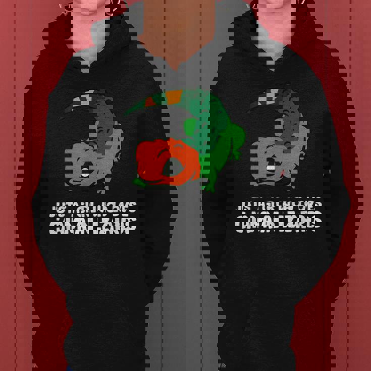 Just A Girl Who Loves Caiman Lizards ファニーカイマントカゲ レディースパーカー