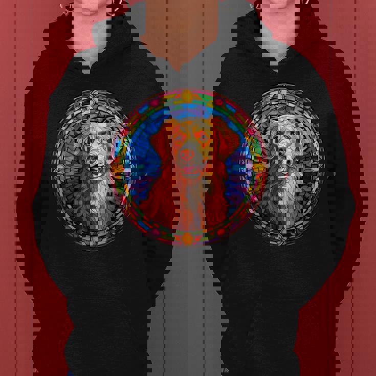 Novacotia Duck Tolling Retriever Toller Dog ステンドグラス レディースパーカー