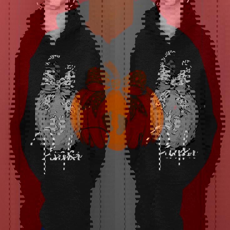 Pregnancy Announcement Growing Little Pumpkin Baby Fall Women's Hoodie