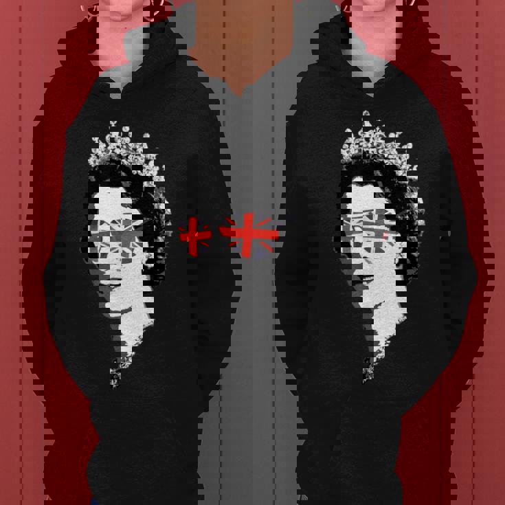 Queen Elizabeth Iiunglasses British Crown エリザベス女王 Meme レディースパーカー