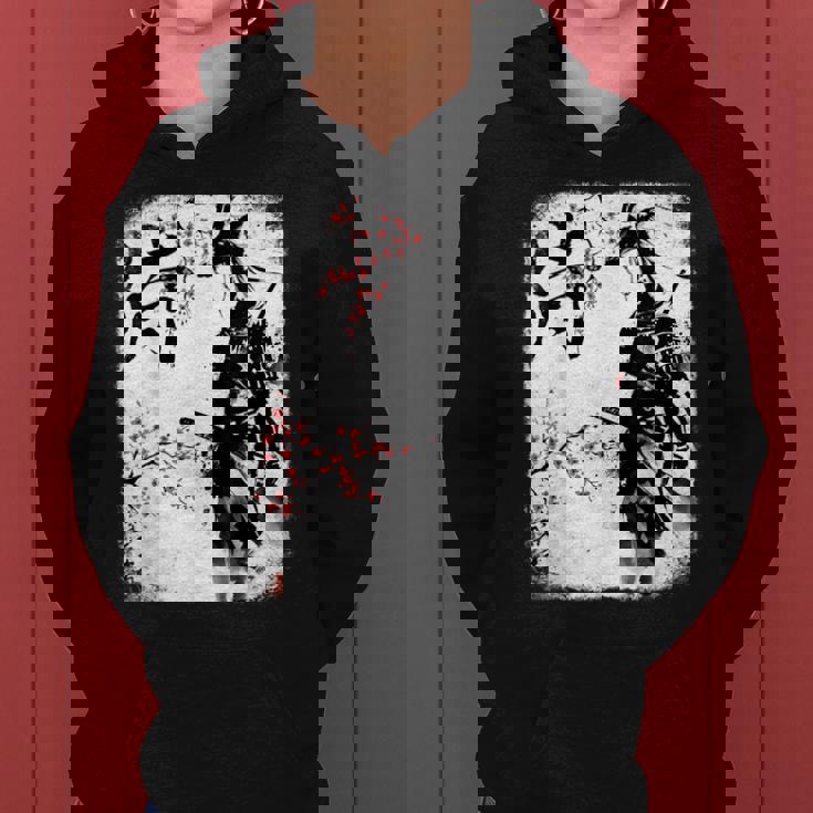 Samurai Giraffe Ninja Budo Japan Worrior Cherry Blosson レディースパーカー