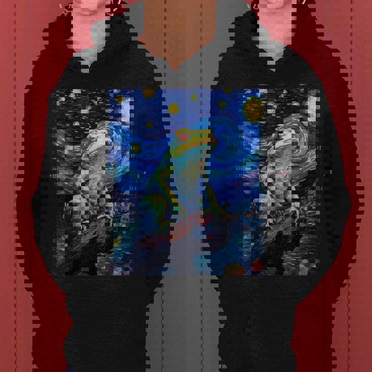 カエルキャッチャー 男の子 女の子 カエルハンター ゴッホ カエル レディースパーカー