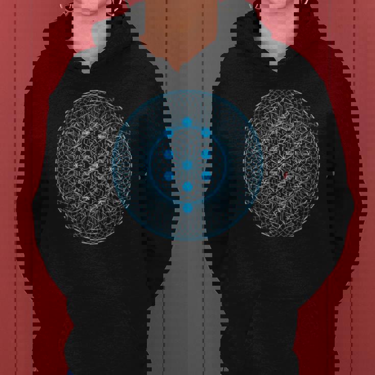 カバラの木と生命の神聖な幾何学の花 レディースパーカー