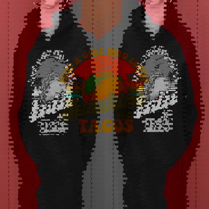 サンシャインとタコスが大好きな女の子-タコス好きメキシコ レディースパーカー