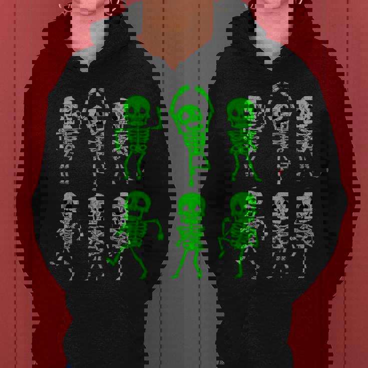 ハロウィン ダンシングスケルトン グリーン 不気味な男の子 女の子 キッズ レディースパーカー