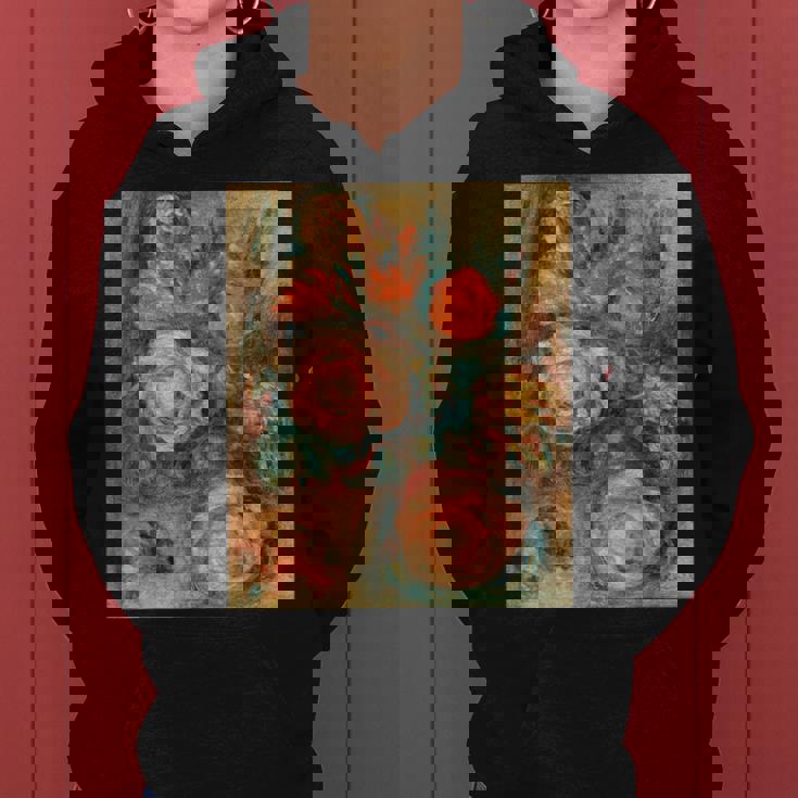 バラの花束 ルノワール 印象派 カラフル絵画 レディースパーカー