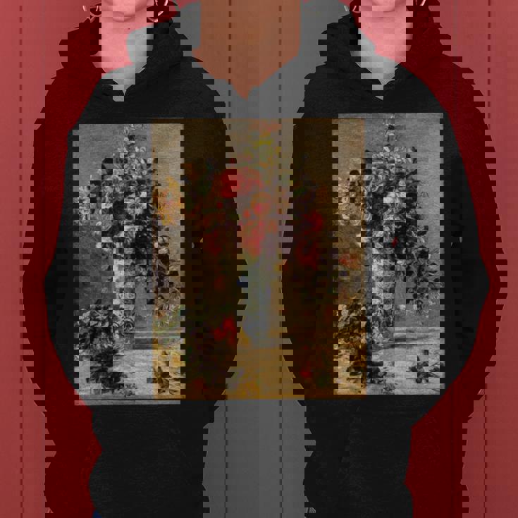 ピエール・オーギュスト ルノワールのバラとジャスミン デルフト花瓶 長袖tシャツ レディースパーカー