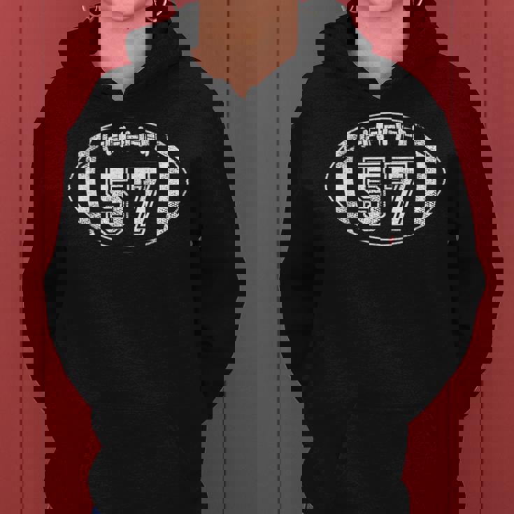 フットボール選手 57 Football Mom Dad ジャージ 57 代表チーム。 レディースパーカー