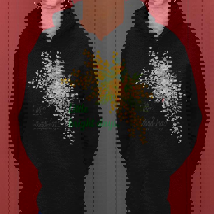 ミモザ 花柄 Little Bright Days ナチュラル 春カラー フラワーデザイン 長袖tシャツ レディースパーカー