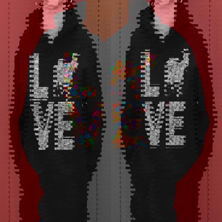 ヤギの動物愛の花 レディースパーカー