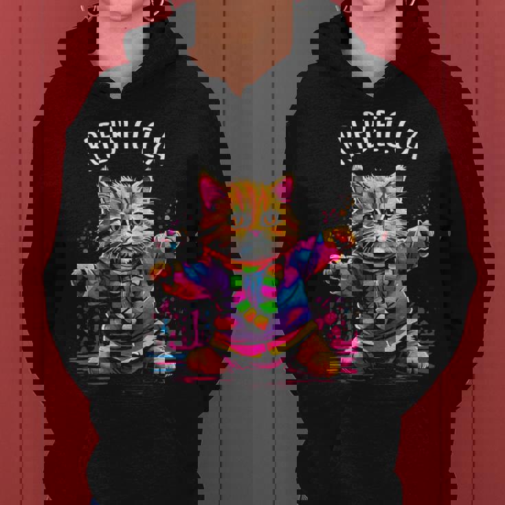 レベッカ 踊る子猫デザイン 女の子 名前 レベッカ レディースパーカー