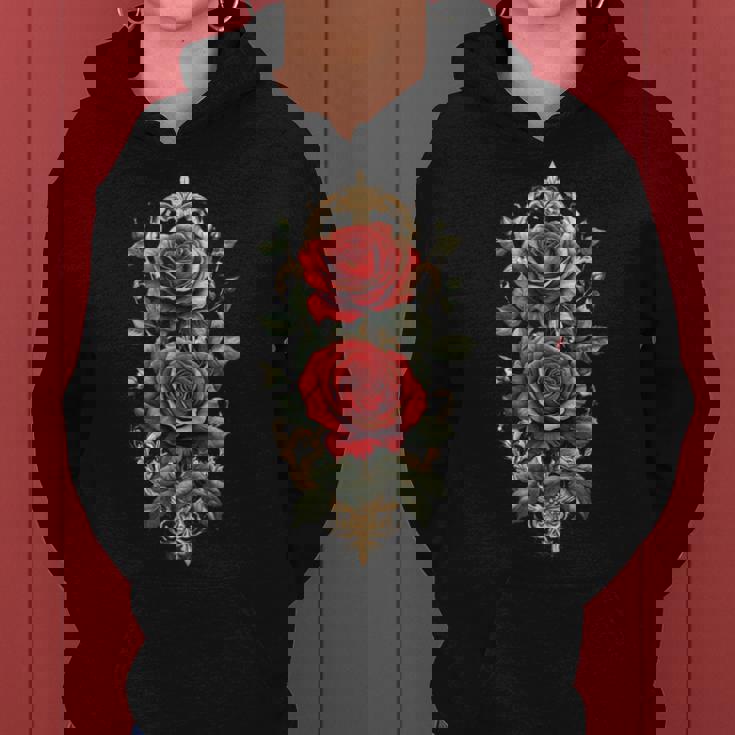 赤いバラ 花 ボタニスト 庭の花 赤いバラ 長袖tシャツ レディースパーカー